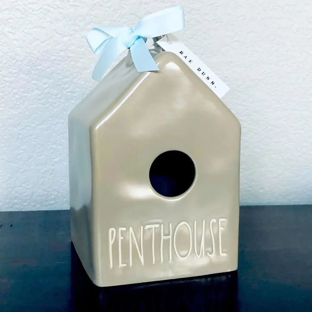 Rae Dunn “Penthouse” Ceramic Birdhouse Farmhouse Bird Decor